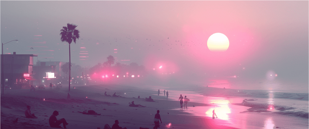 Pink neon dystopia